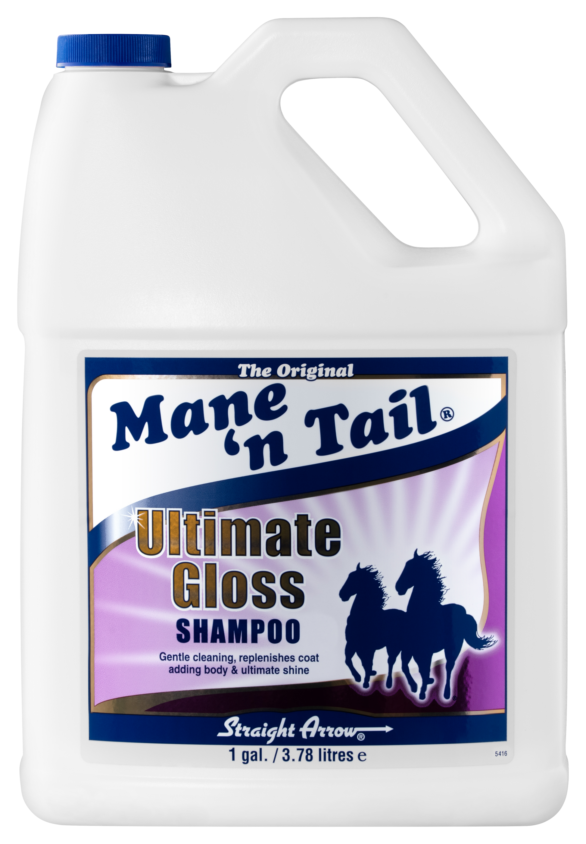 Front of branded Mane 'n Tail 1 Gallon Ultimate Gloss Shampoo.