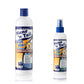 Front of a two branded Mane 'n Tail Pet Me bottles. From left to right The 16 Ounce Mane 'n Tail Pet Me Colloidal Oatmeal Shampoo, The 8 Ounce Mane 'n Tail Pet Me Deodorizer & Detangler. On a white background.