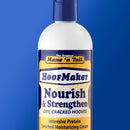 Bottle of Mane 'n Tail Hoof Maker Nourish & Strengthen cream on a blue background