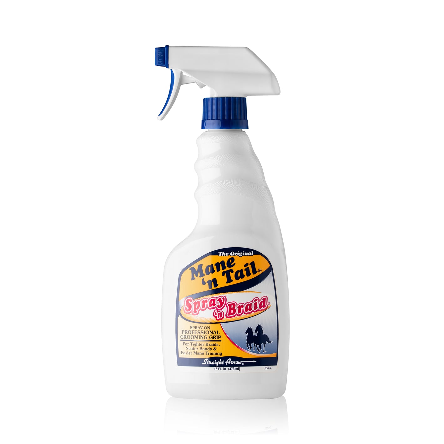 Front of branded Mane 'n Tail 16 Ounce Spray 'n Braid.